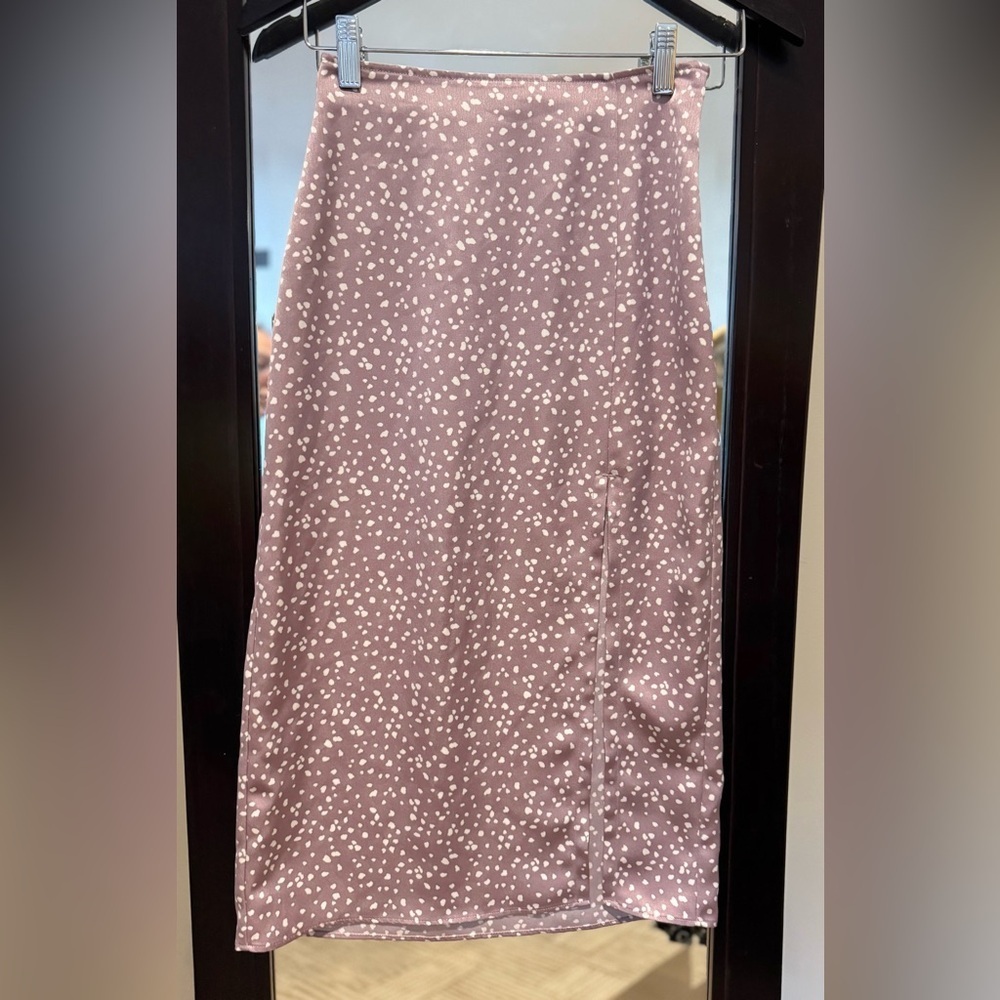 ABERCROMBIE & FITCH Side Slip Midi Skirt With Slit, Purple (XXS)